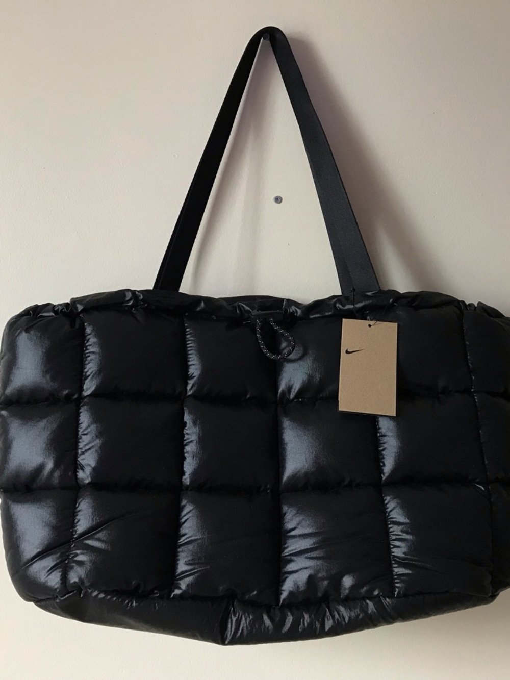 Nike Sportswear Puffle Tote Bag Women Casual Lifestyle Bag Black HQ0220-010